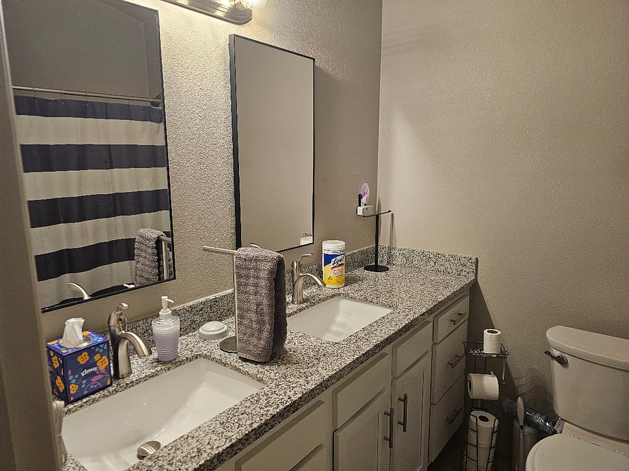Dual Sinks for shared bathroom.  