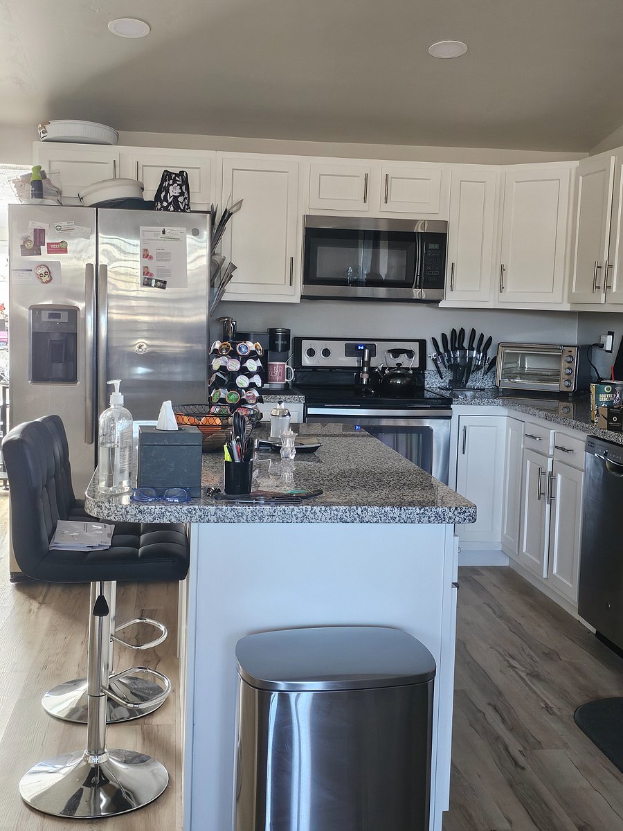 Kitchen with bar seating