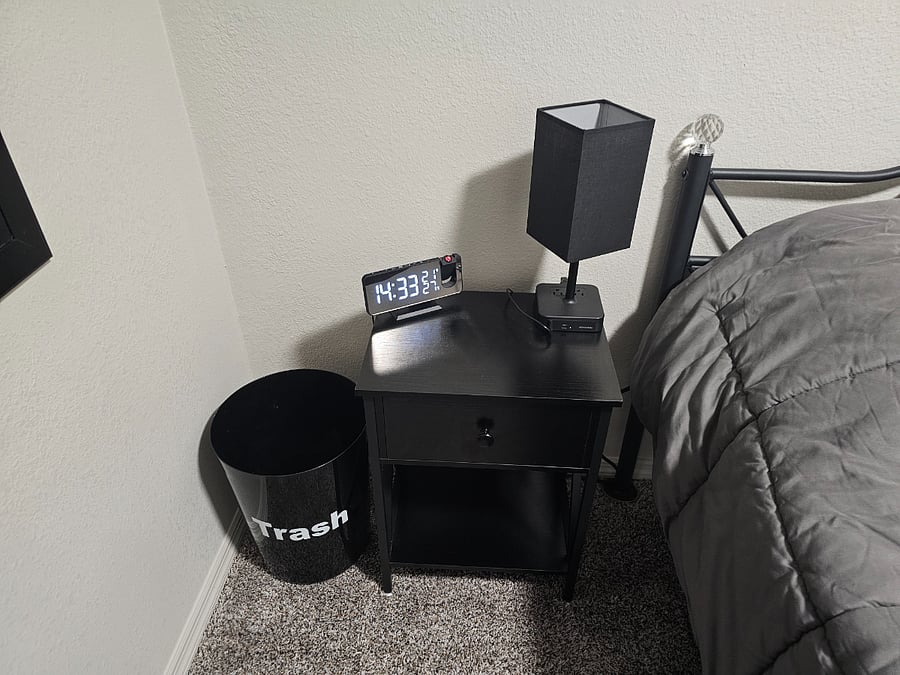 Laser projector alarm clock