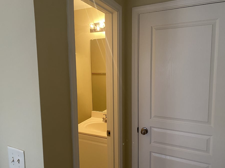 guest bedroom looking toward ensuite bath
