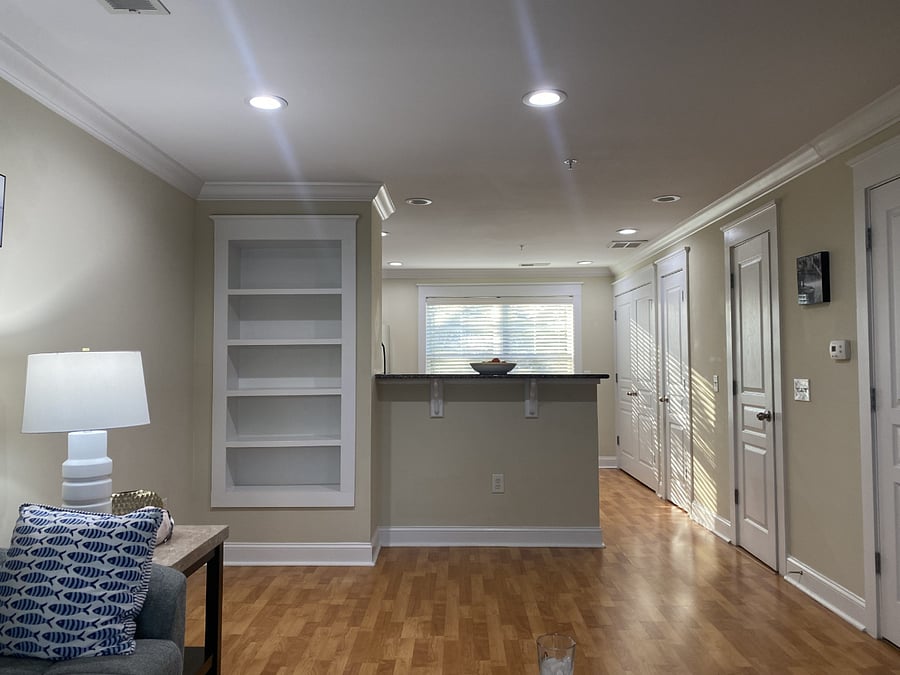 living room looking to kitchen