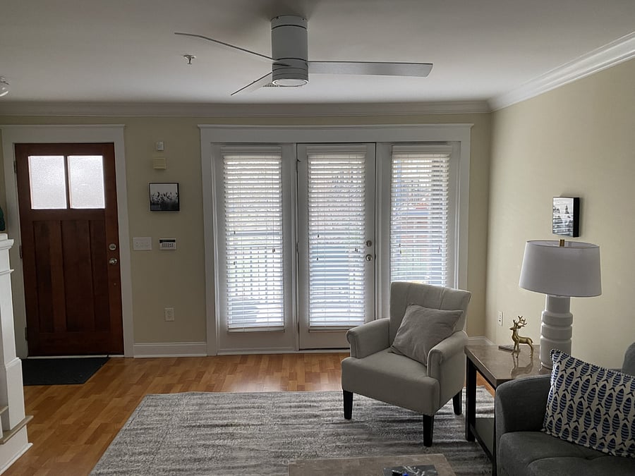 living room looking toward balcony