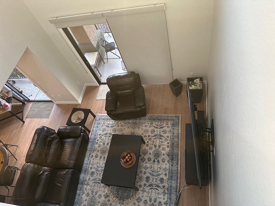 Looking down to Living Room