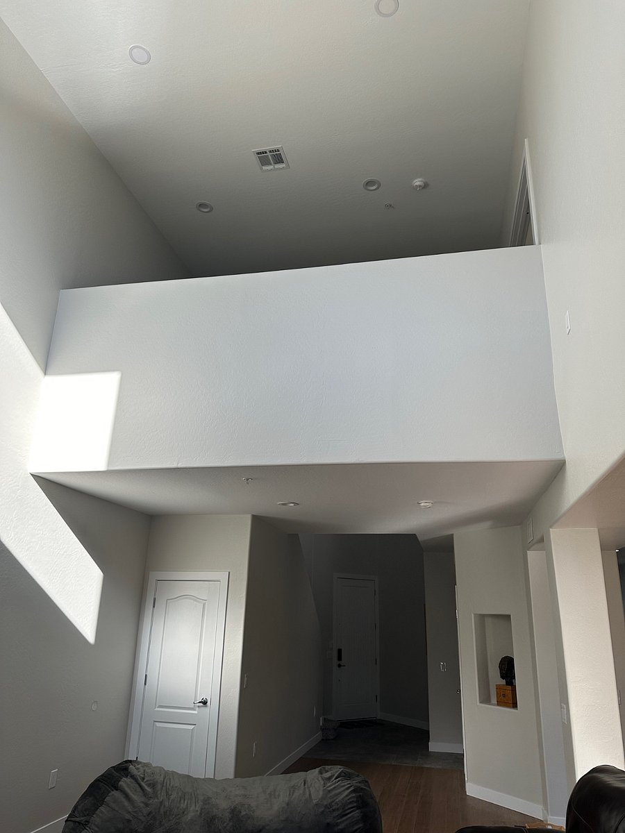 Looking up from Living Room to Landing area