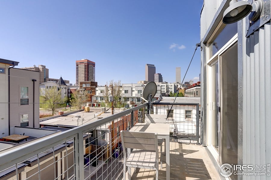 East Facing Balcony, with downtown Denver views.