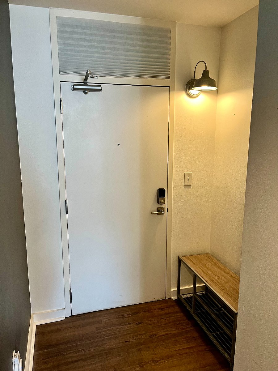 Front Entry Way, with Smart Lock and Storage Bench