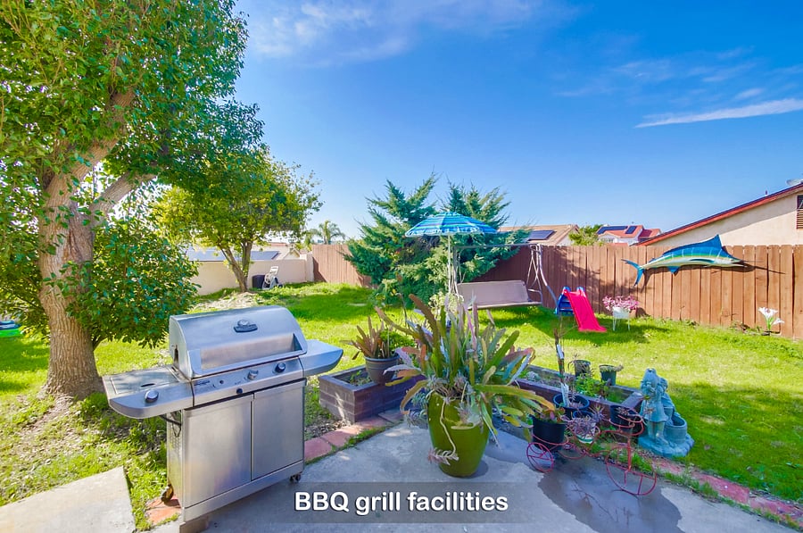 Feel free to use the outdoor grill & sizzle up all your favorite BBQ dishes