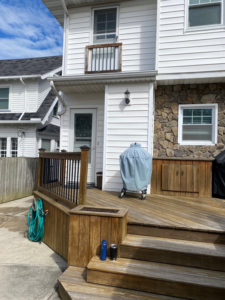 Back door entrance, shared back deck