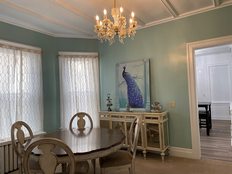Dining Room Leads Into Kitchen
