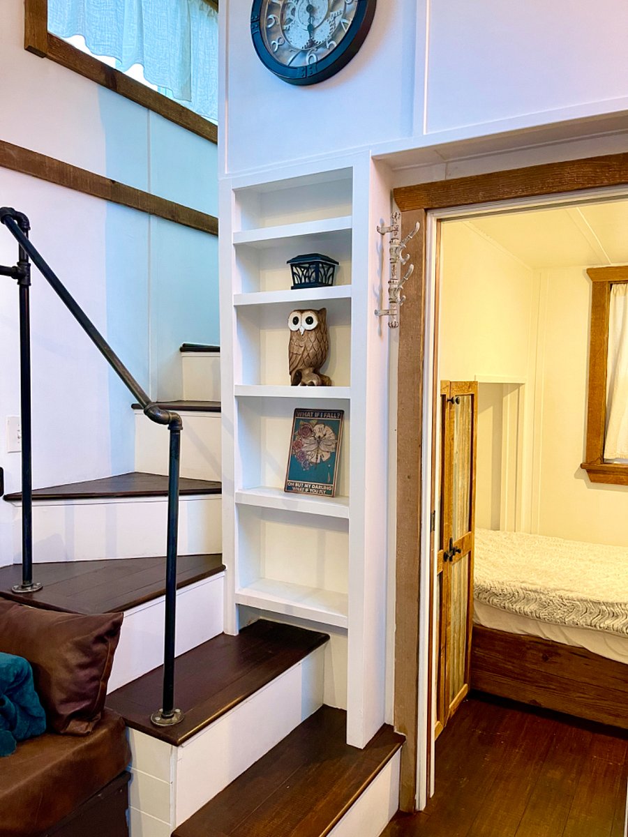 Staircase, leading to the upstairs bedroom.