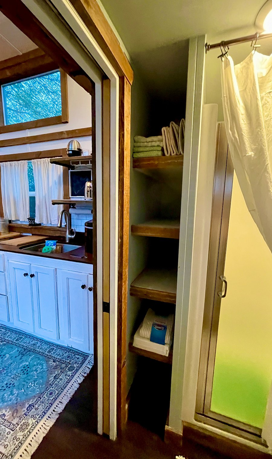 Extra deep storage shelves