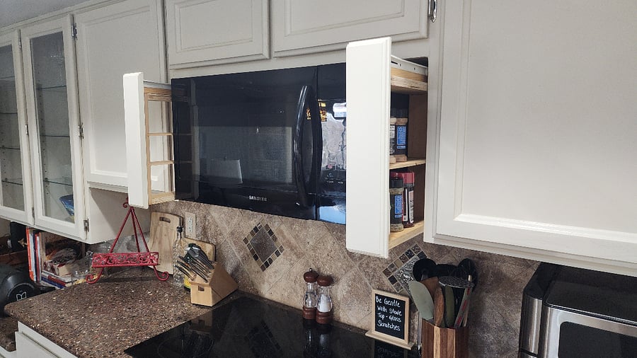 Built in Spice Rack both sides of Microwave
