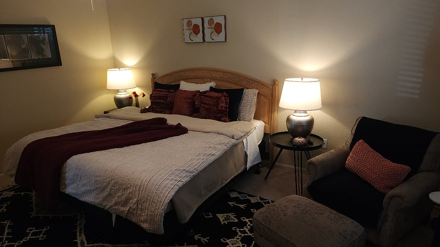 Primary bedroom with King bed