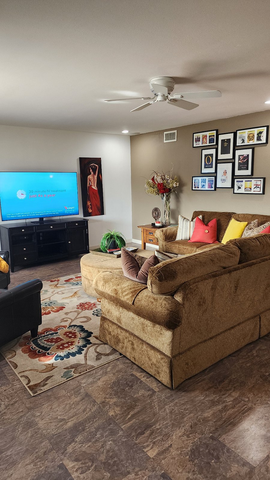 2nd Living area with cozy sectional.