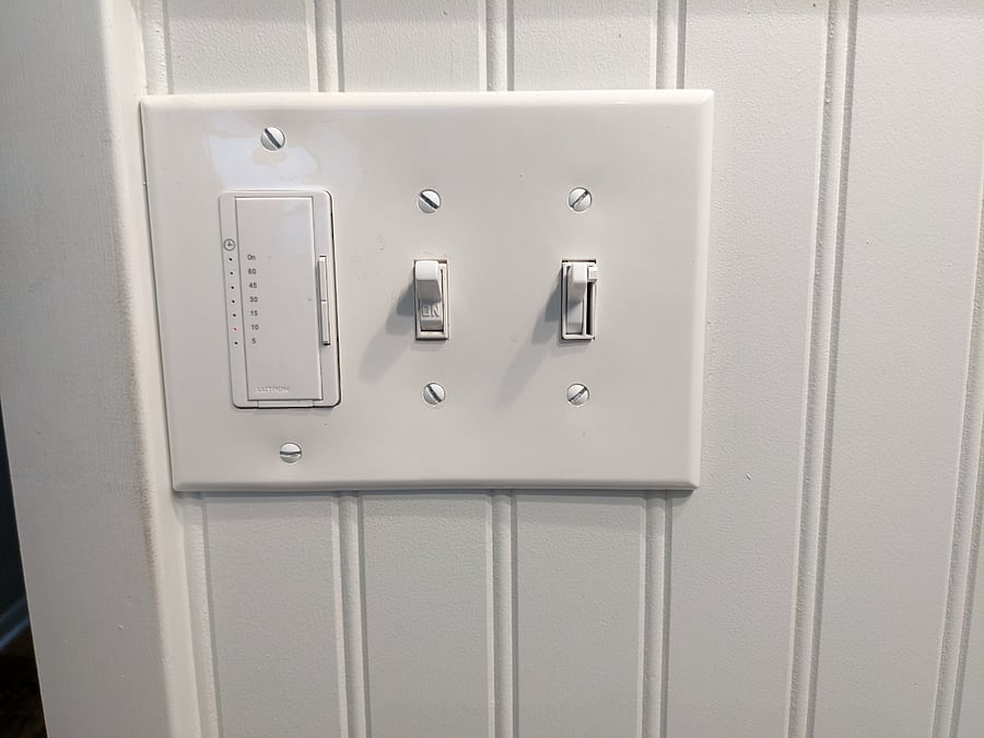 Main bathroom light dimmer and exhaust fan timer