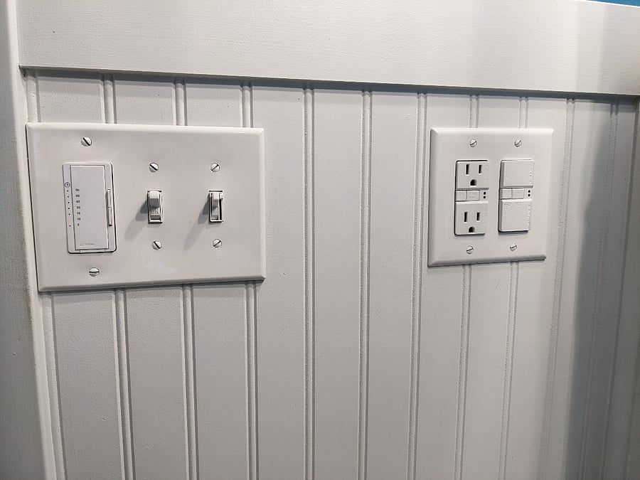 Main bathroom switches and outlets