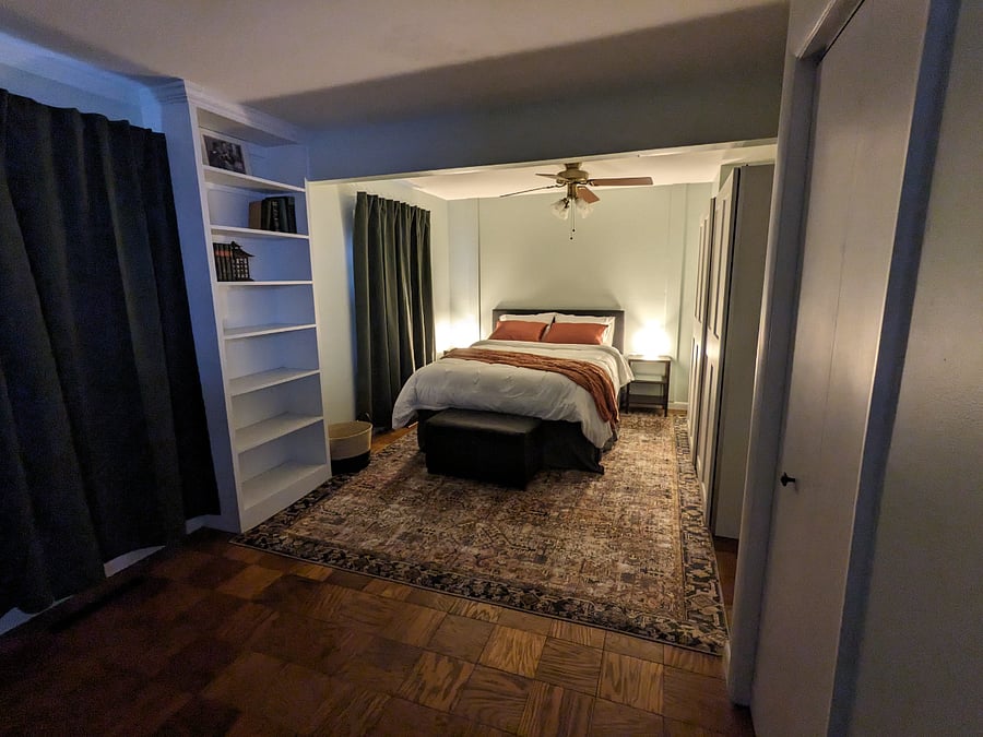 Blackout curtains on all bedroom windows