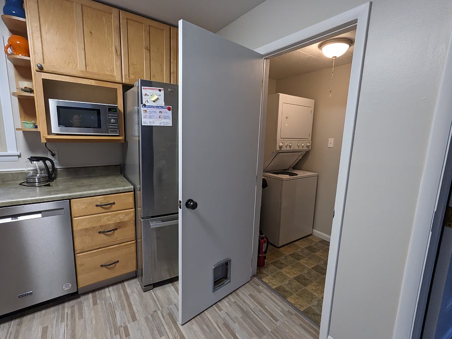 Laundry next to the kitchen