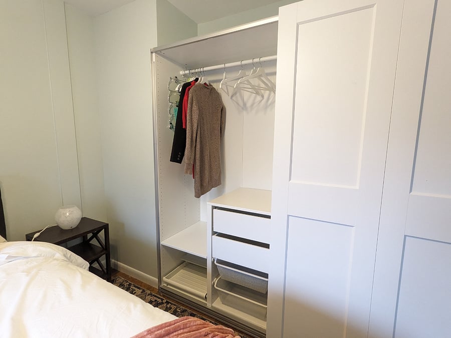 Left side of main bedroom closet