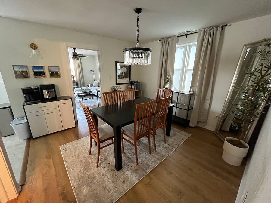 Dining room - between the living room, kitchen and bedroom.