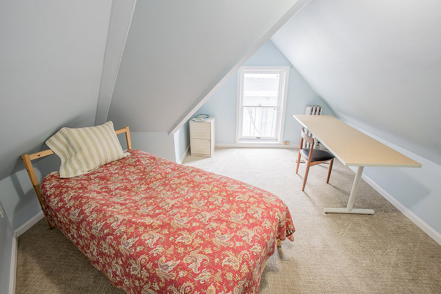 Study area with single bed