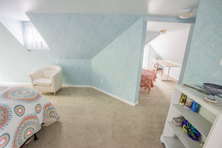 View from bedroom to study area