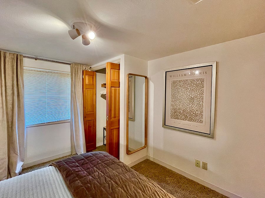 Full length mirror in bedroom