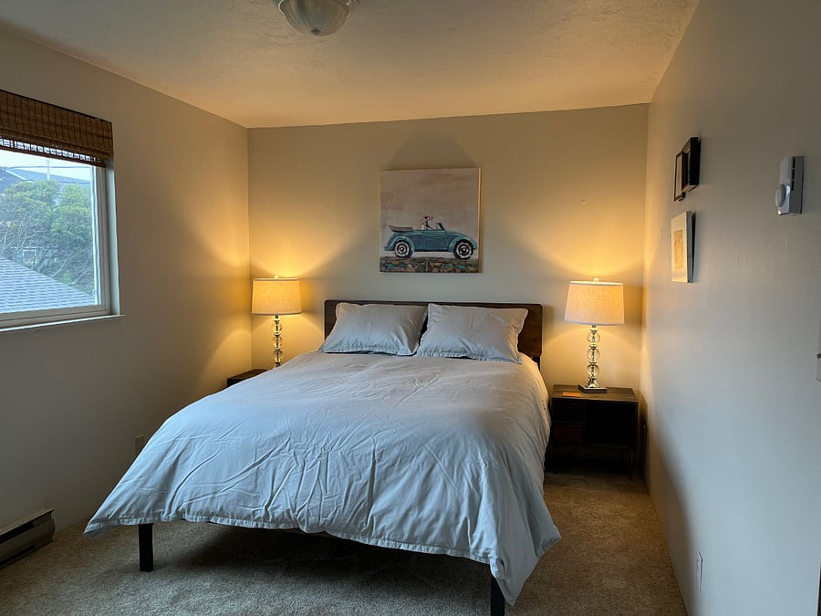 second bedroom with queen bed
