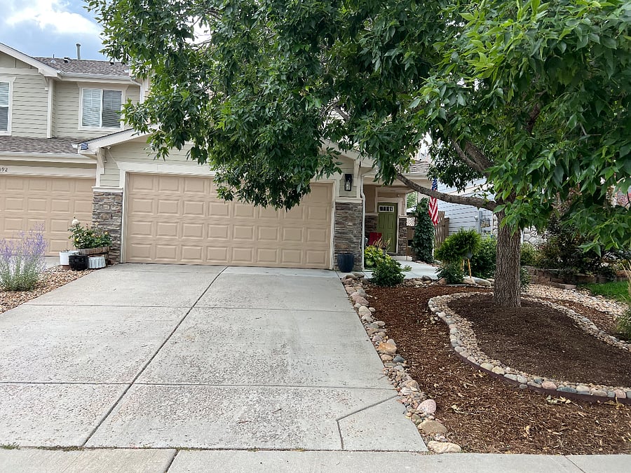 Driveway with designated parking space