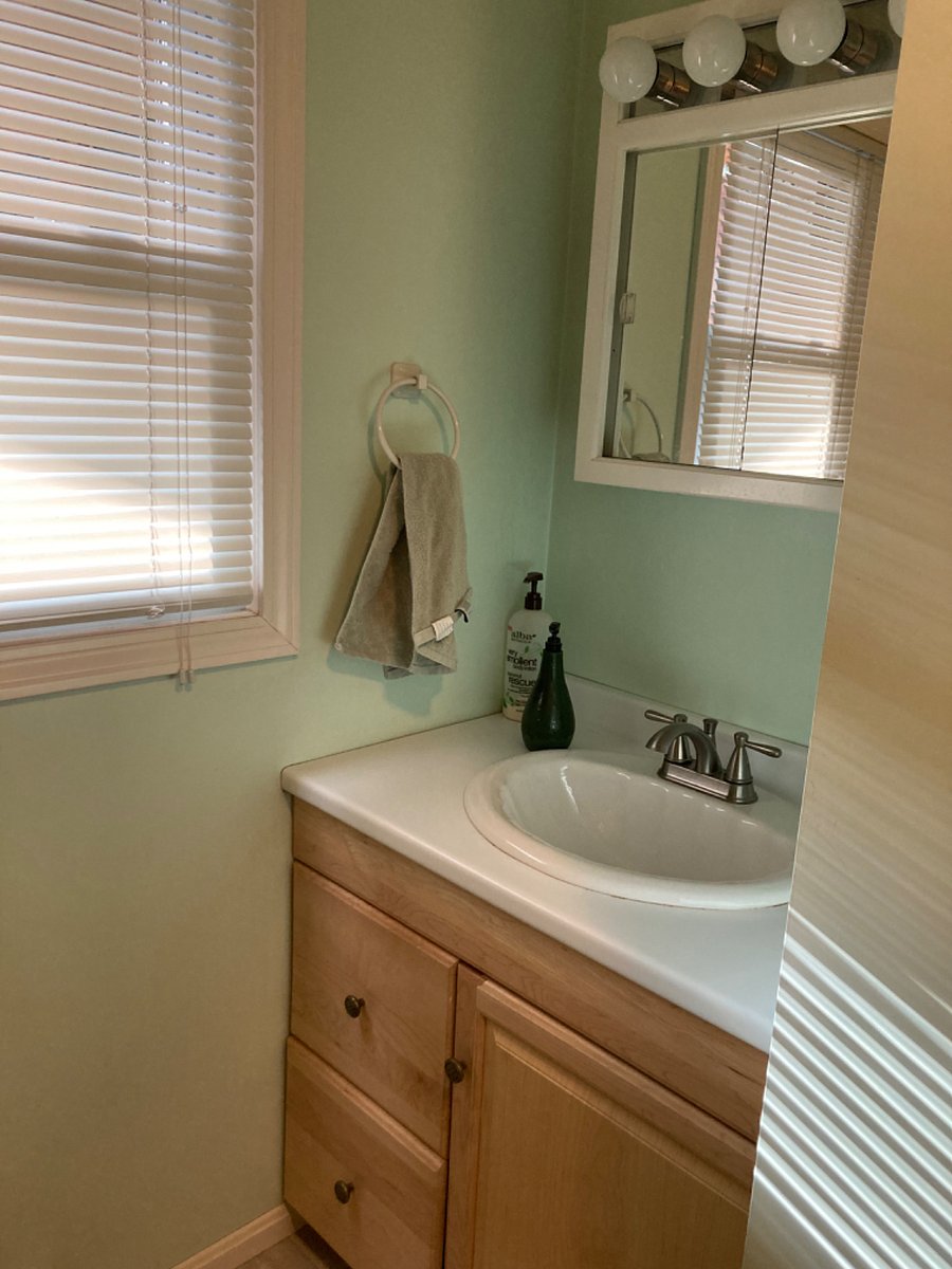 Yours: 2 drawers, medicine cabinet, storage in cabinet over the toilet