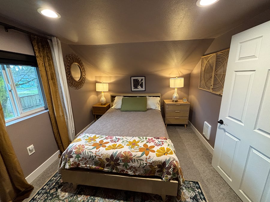 Your bedroom. Unlimited cozy blankets available. USB charging and smart touch lamps. 