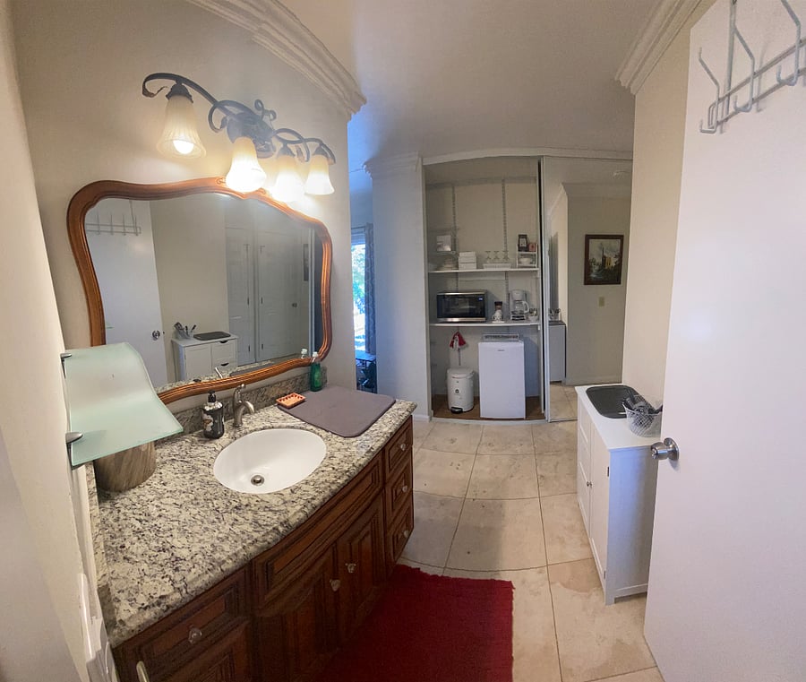 Bathroom sink and kitchenette