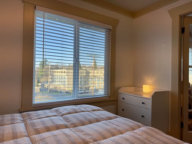 Comfortable bedroom blinds.