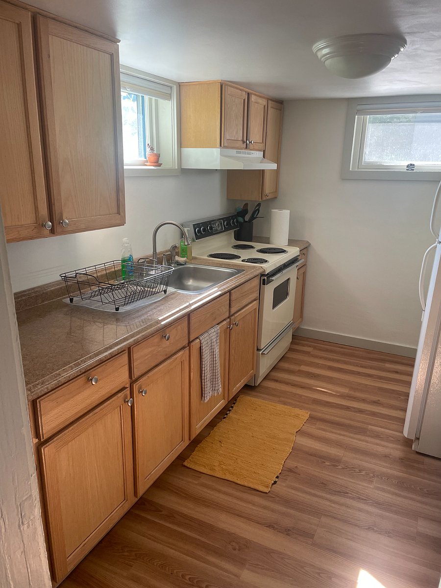 Kitchen is fully equipped with the basics. Electric range, microwave, coffee maker, toaster. DIshset, glasswear, silverware, cookware, etc.
