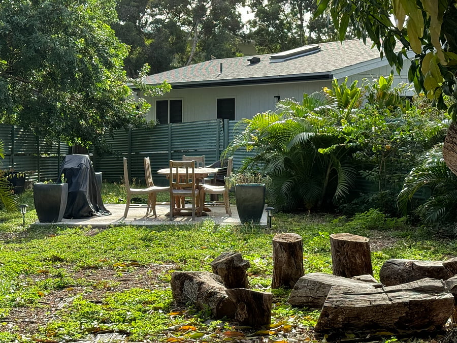 Backyard sitting area
