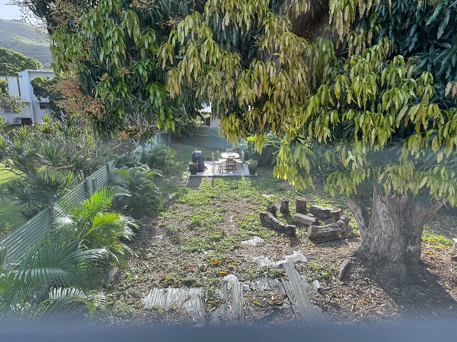 View of backyard from second floor bedroom