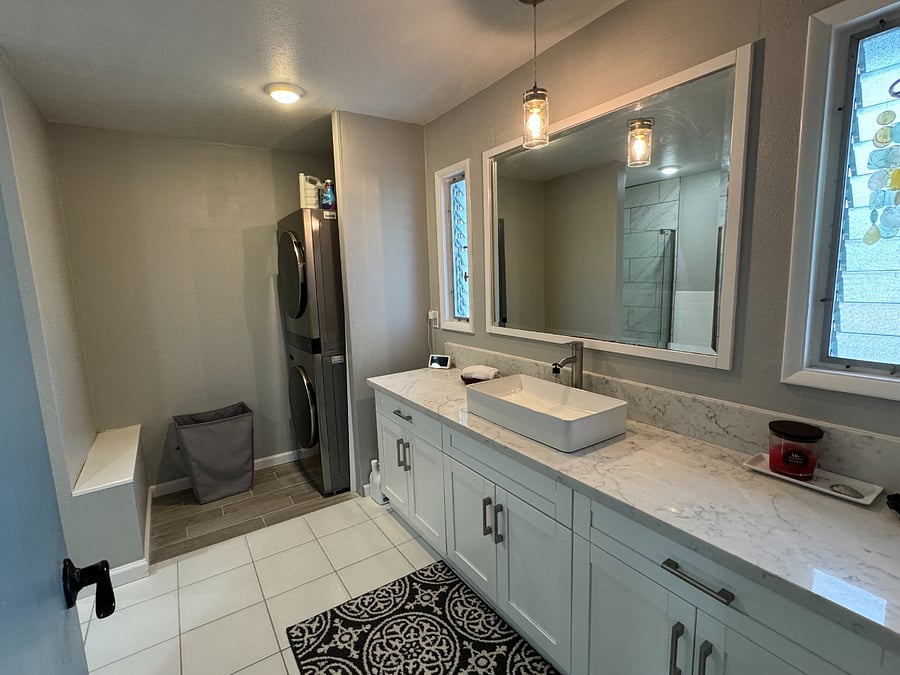 Bathroom with new washer/drier