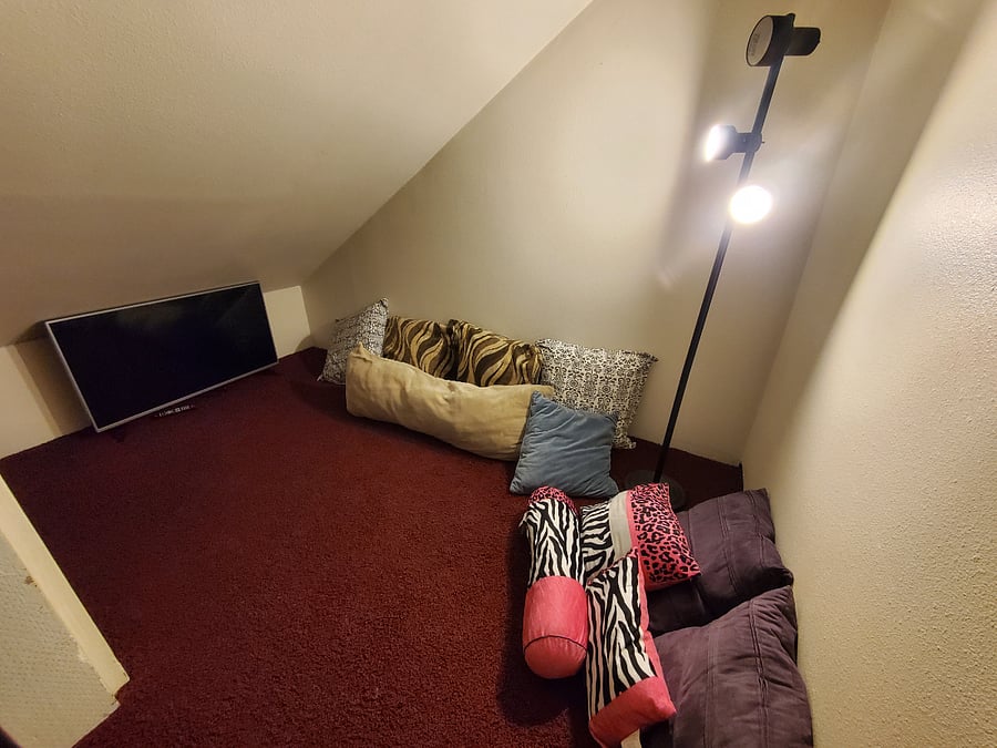 Meditation or Movies! This small space is great to relax in! This is available with upstairs rooms only.