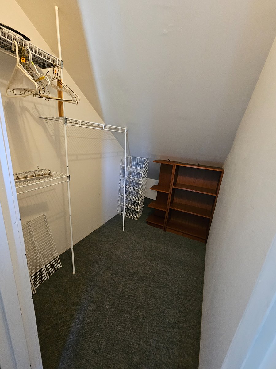 Good sized closets for airplane seat room.
