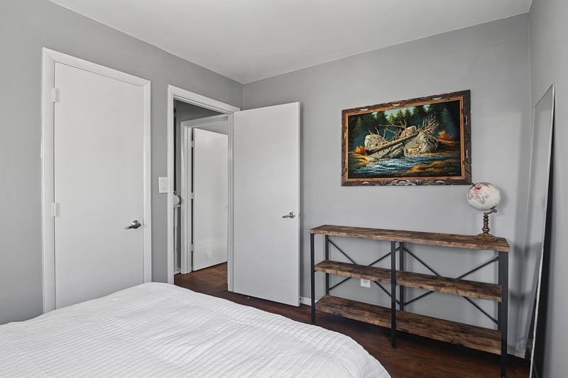 smaller upstairs room with full bed