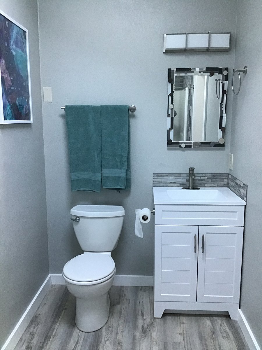Lower-level bathroom.