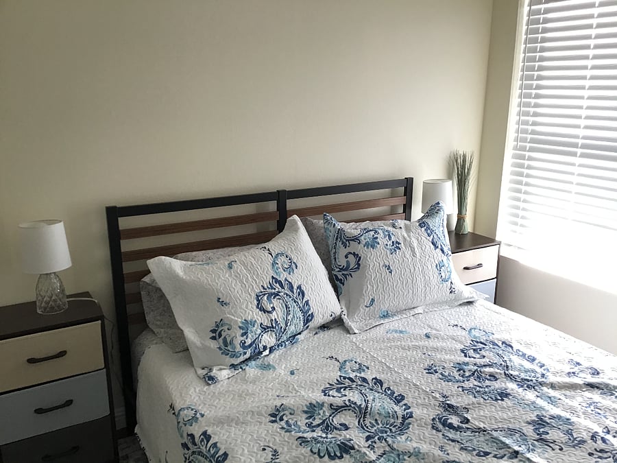 Bedroom #2 with queen size bed and lots of natural light.