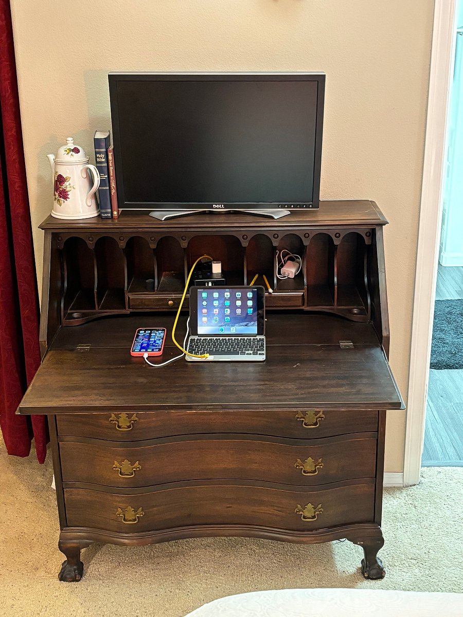 Computer desk with network cable high speed internet