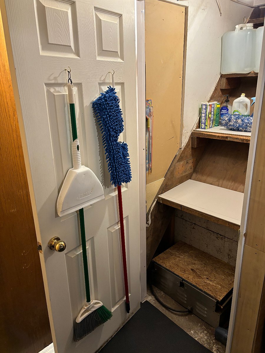 Storage closet and cleaning supplies