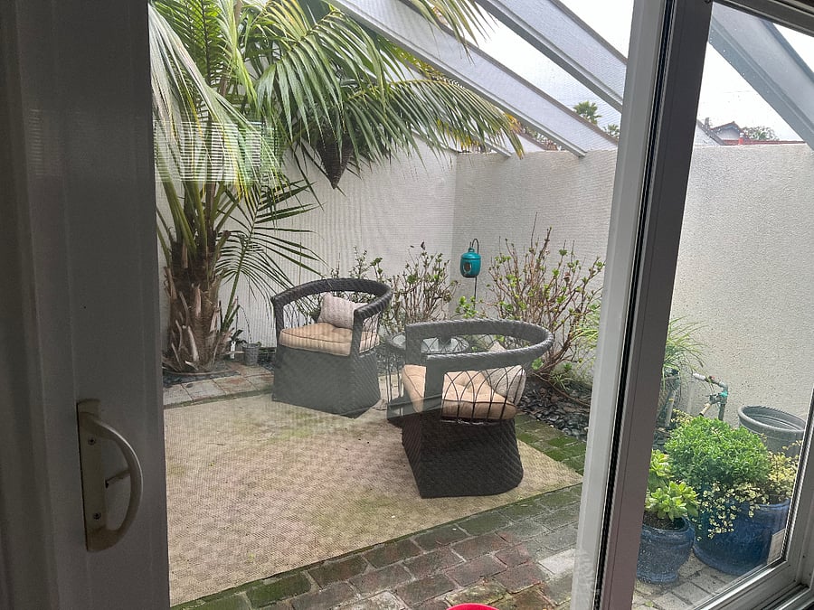 private patio and entrance