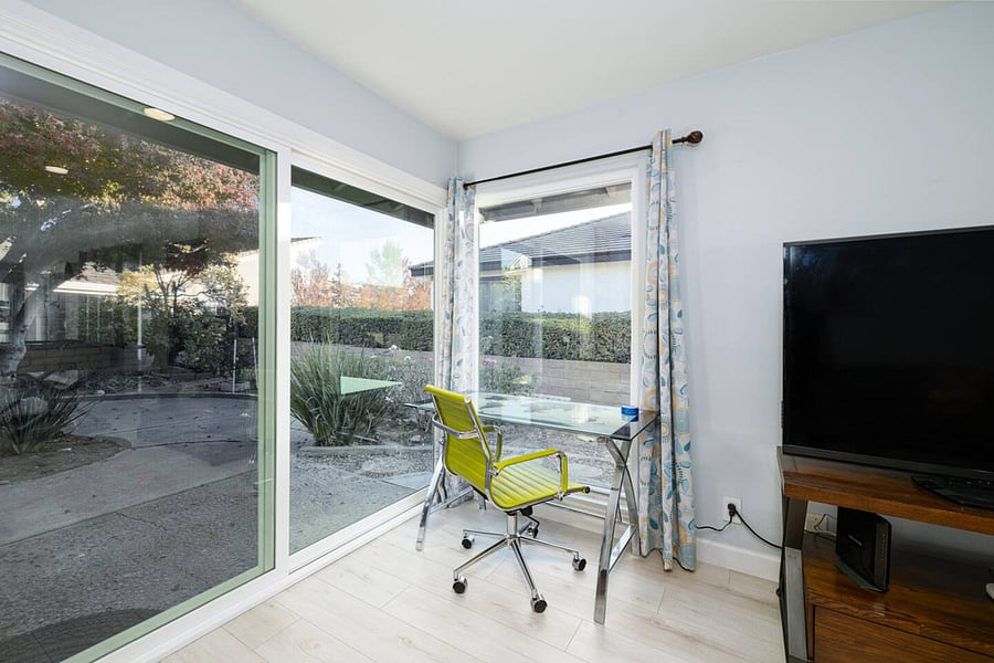Dedicated desk & laptop space to work from home.