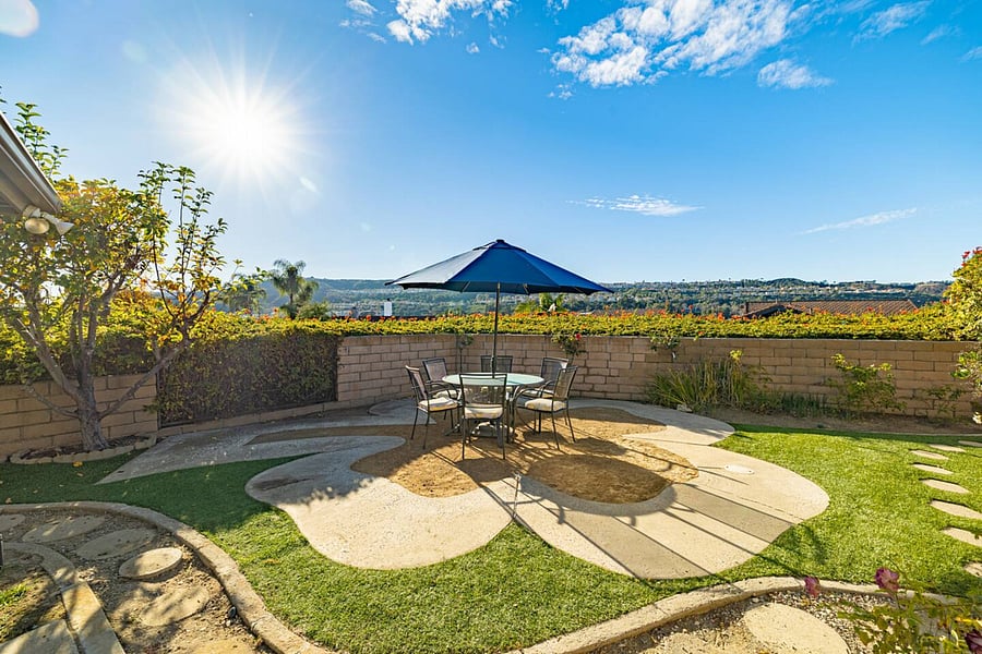 seating area in the backyard