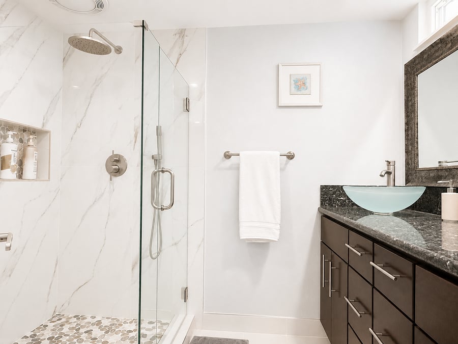 Walk-in shower in Master bathroom