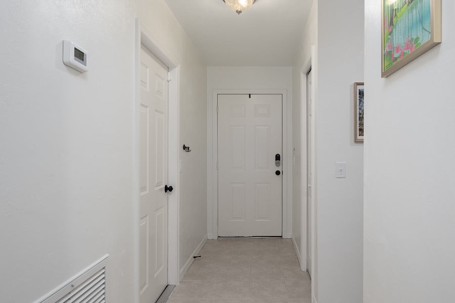Front hall with garage door