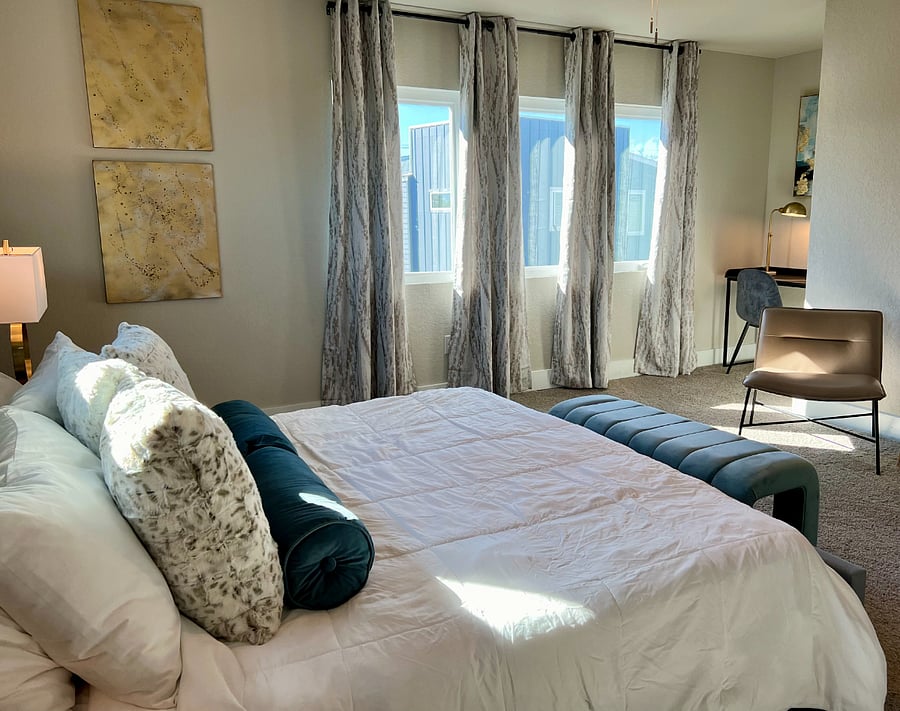 King bed in master bedroom